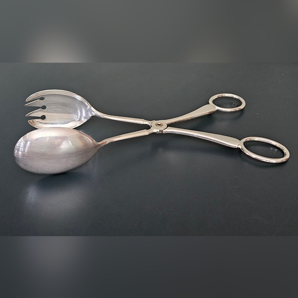 Silver Plated Tongs Made In Italy, Serve salad, pasta, vegts, dessert, pastries